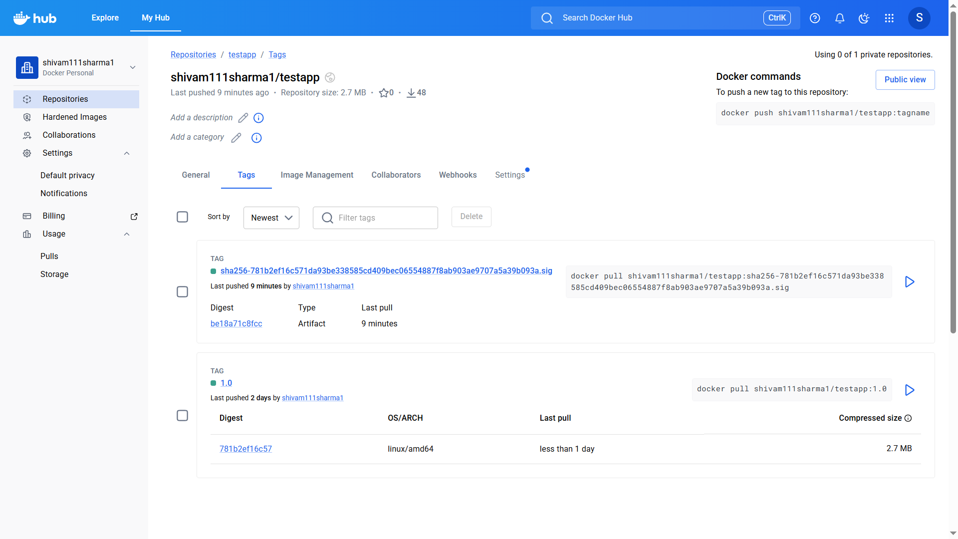 View Signature on Registry