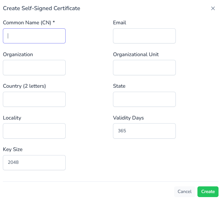 Create Self-Signed Certificate
