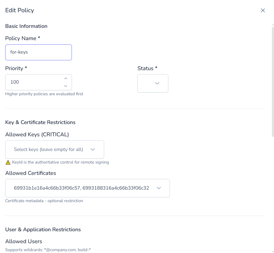 Create Policy - Basic