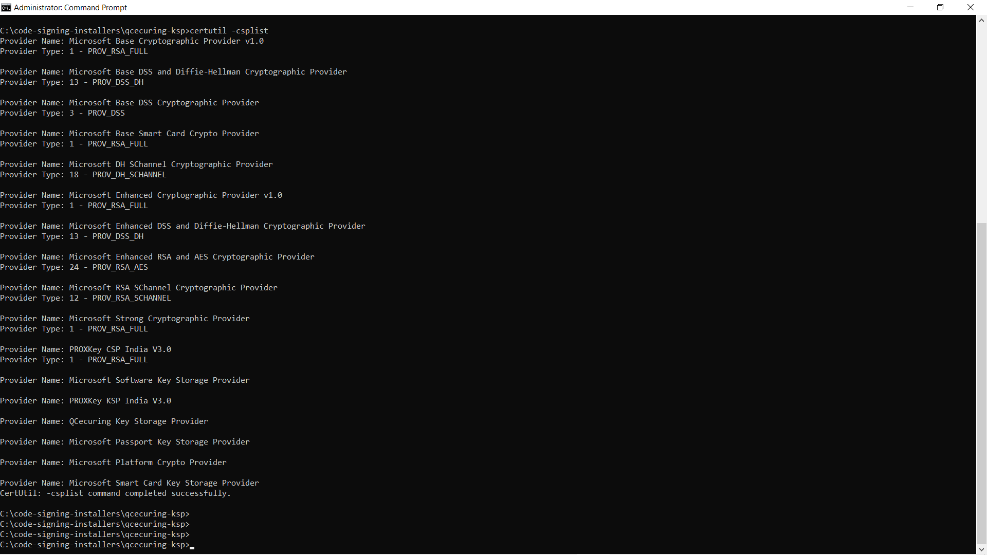 Code Signing CSPList