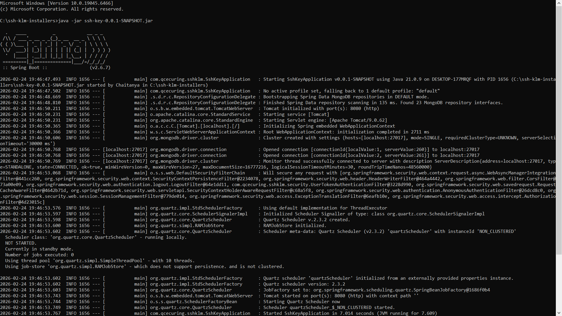 SSH KLM launching bash