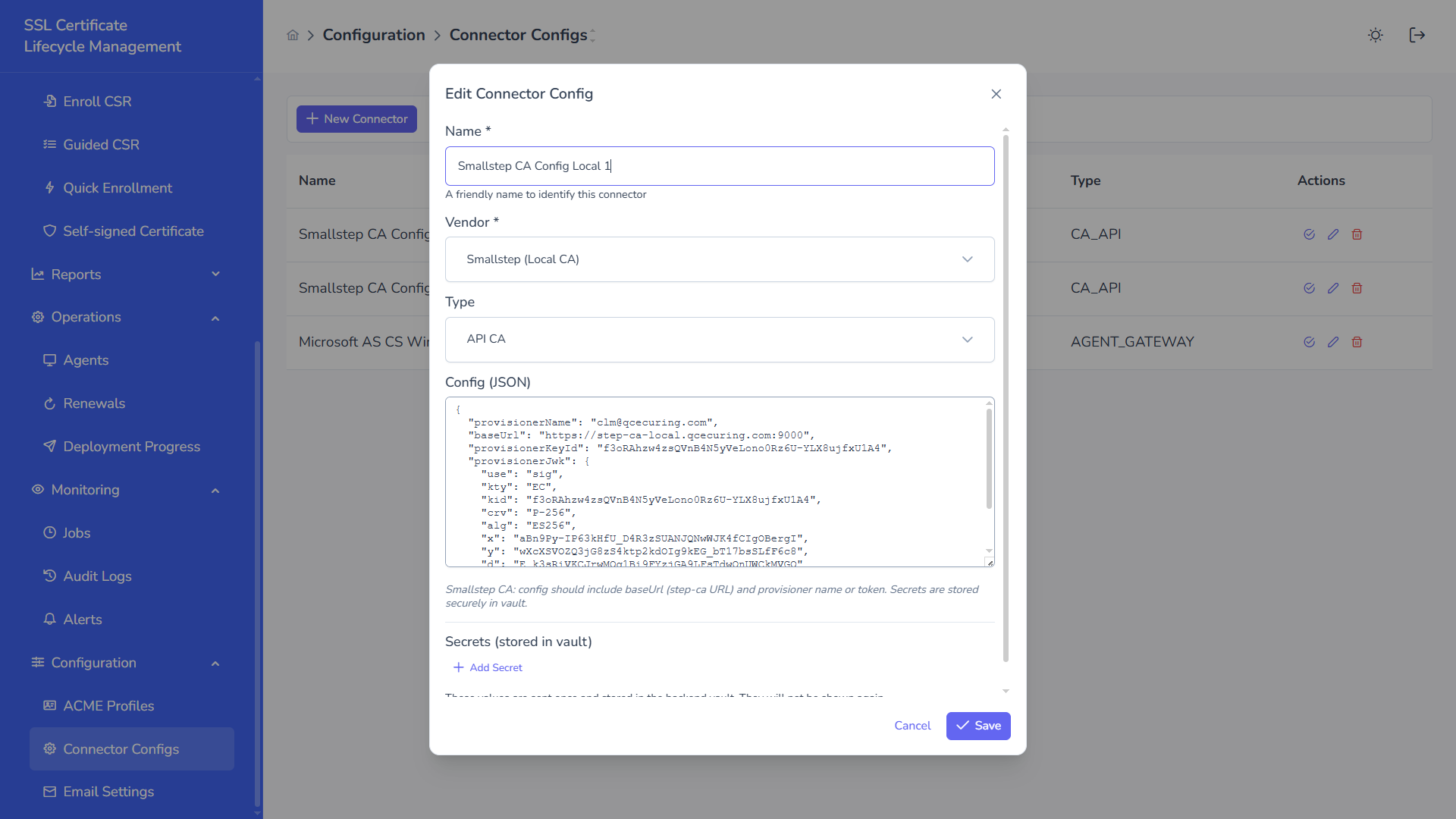 Step CA Connector Config