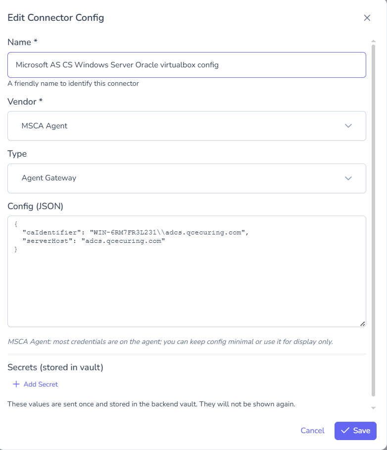 Connector Configuration