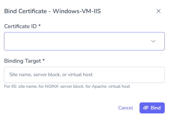 Bind Certificate