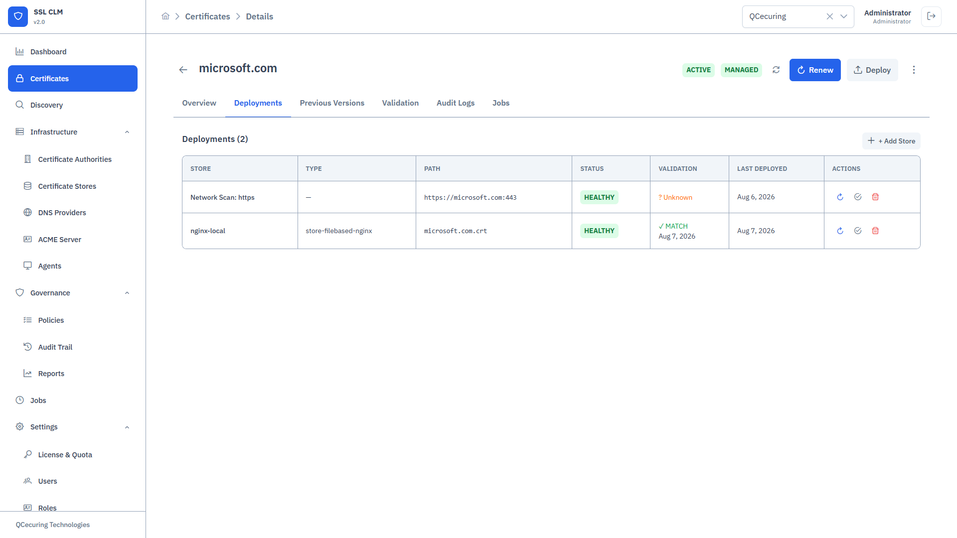 Certificate Deployments